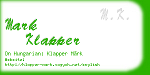 mark klapper business card