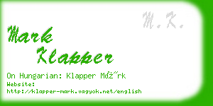 mark klapper business card